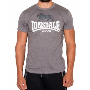 Lonsdale Gargrave Ανδρικό T-shirt Γκρι Ανθρακί με Λογότυπο ΑΝΔΡΙΚΑ  