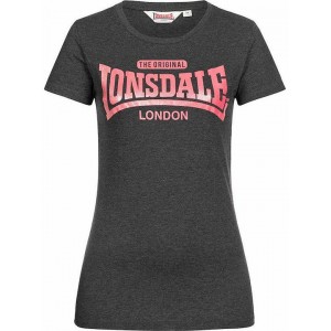 Lonsdale Tulse Γυναικείο Αθλητικό T-shirt Μαύρο Ανθρακί