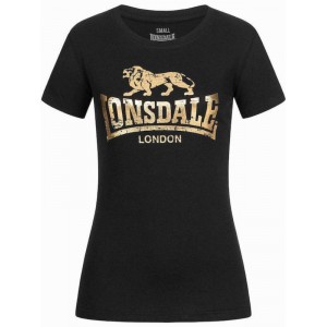 Lonsdale Γυναικείο T-shirt Μαύρο με χρυσή Στάμπα ΓΥΝΑΙΚΕΙΑ 