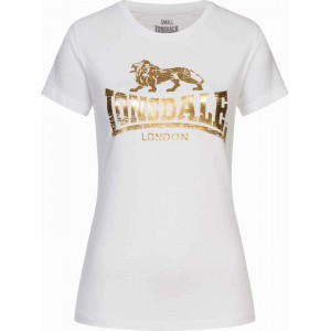 Lonsdale Γυναικείο T-shirt Λευκό με χρυσή Στάμπα ΓΥΝΑΙΚΕΙΑ 