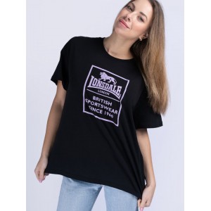 Lonsdale Oversized Γυναικείο T-shirt Μαύρο με Στάμπα ΓΥΝΑΙΚΕΙΑ 