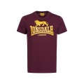 Lonsdale Αθλητικό Ανδρικό T-shirt OXBLOOD με κίτρινο Λογότυπο