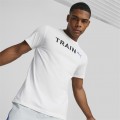 Puma Graphic Tee Train Ανδρικό T-shirt Άσπρο με Λογότυπο