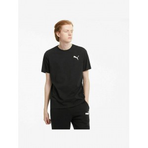 Puma Ανδρικό T-shirt Μαύρο με μικρό Λογότυπο