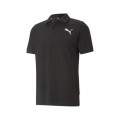Puma Essentials Ανδρικό T-shirt Polo Μαύρο μονόχρωμο