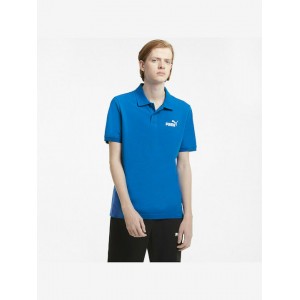Puma Essentials Ανδρικό T-shirt Polo Μπλε ρουά μονόχρωμο