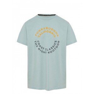 Funky Buddha logo Ανδρικό T-shirt Κοντομάνικο Aqua Grey